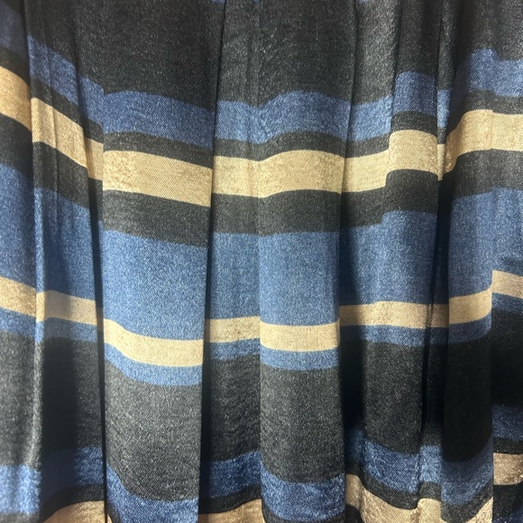 ZARA Multi-Color Pleated Striped Satin Skirt - Picture 8 of 8